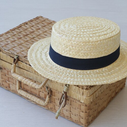 Straw Hat Boater Hat Summer Hat Spring 