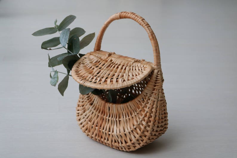 Wicker bag, Straw bag, Gondola basket bag, straw purse, market bag, sac de paille, Strohsack. image 6
