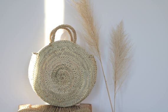 Small Round Basket Bag Straw Basket Bag Panier Rond Cesta | Etsy