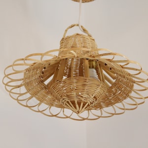 Straw chandelier Bamboo pendant light bamboo Lighting boho decor, Light Pendant, lustre lámpara de bambú, Pendelleuchte aus Bambus. image 8