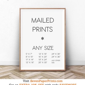 Printing Service, Any Print, Any Size, Mailed Print, Custom Printing, Print and Mail, Print and Ship, Wall Art Print, 11x14, 16x20, 24x36 image 1