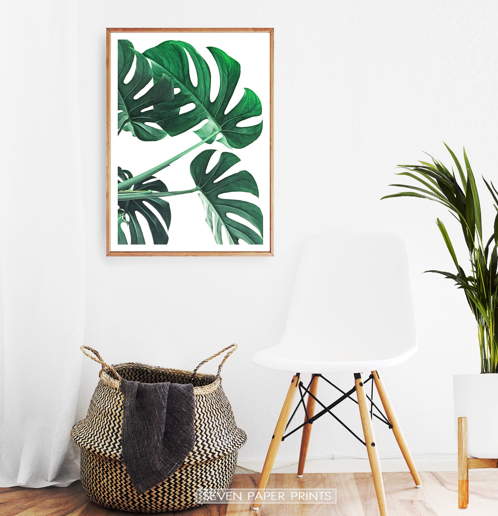 Monstera Leaves Print Set 3 Piece Tropical Palm Leaf Wall | Etsy Australia