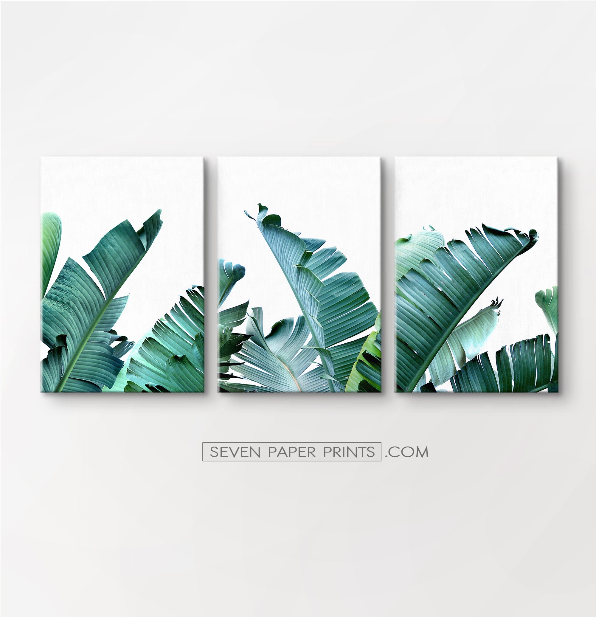 Canvas Tropical Leaves 3 Piece Wall Art Extra Large Botanical Etsy