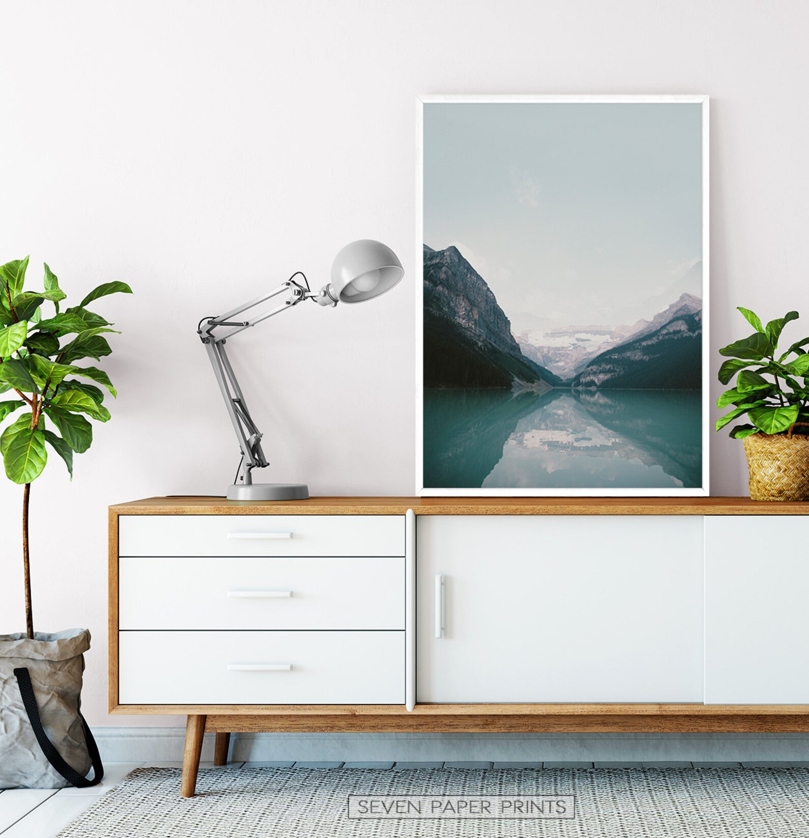 Lake Louise Wall Art, Nordic Landscape, Canada Lake Print From Banff Park, Scandinavian Nature