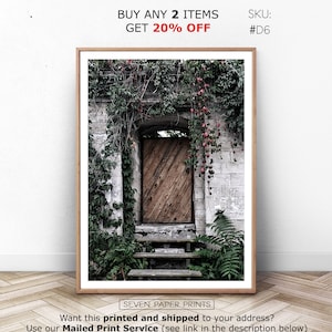 Wooden Village, Door Photography, Garden print, Village house, France Door, Wall Garden, Leaf Village, Farm House Decor, Downloadable Door