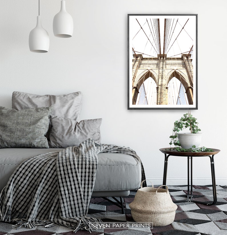 Brooklyn Bridge Poster New York Print Brooklyn Print NY - Etsy