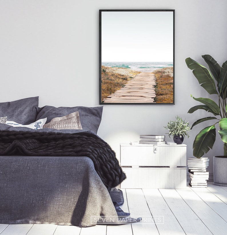 Coastal Beach Print, Ocean Wall Art, Pastel Sea Photo, Digital Wave Poster, Large Landscape, Beach Path, Printable Home Decor, Ocean Nature image 8