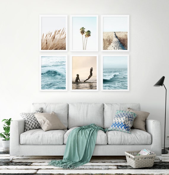 Wall Décor Signs framed ocean art bedroom wall art Crashing Waves wood