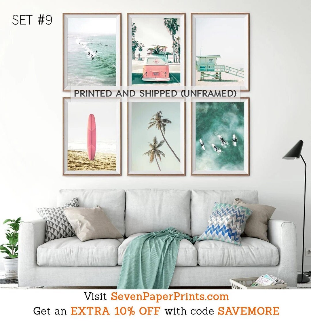 Beach Photo Set of Six Prints, Tropical Beach Print and Ocean Poster, Best Seller Printed and ...