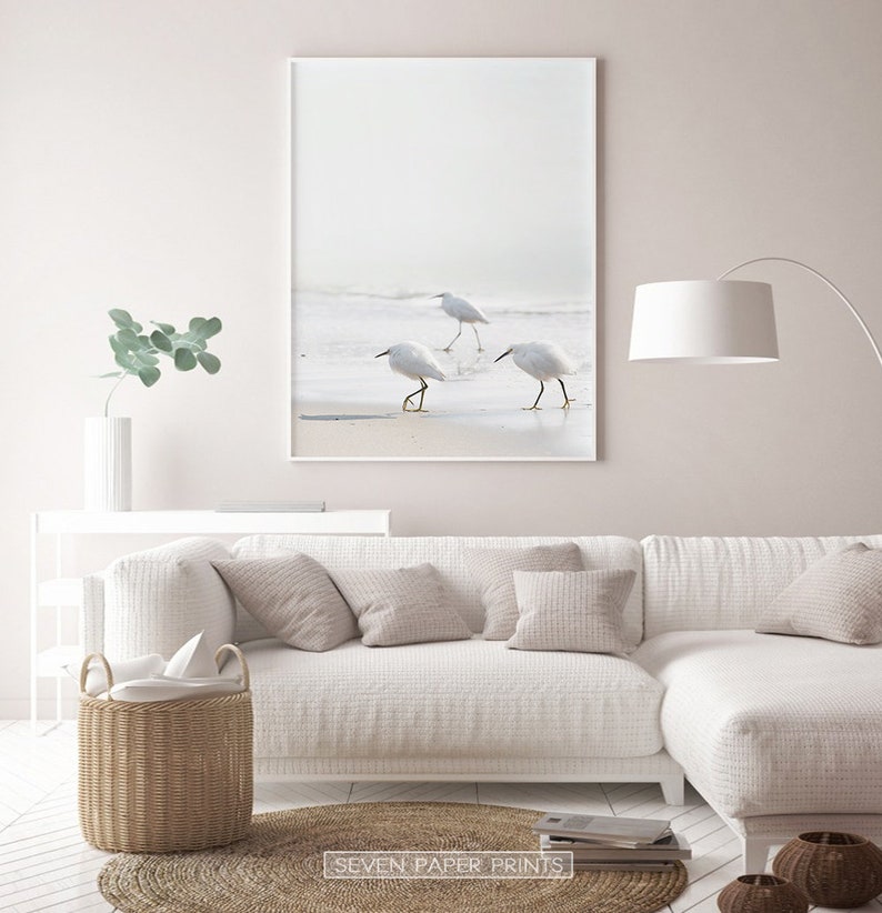 Birds Wall Art Seagulls on the Beach Print California Etsy