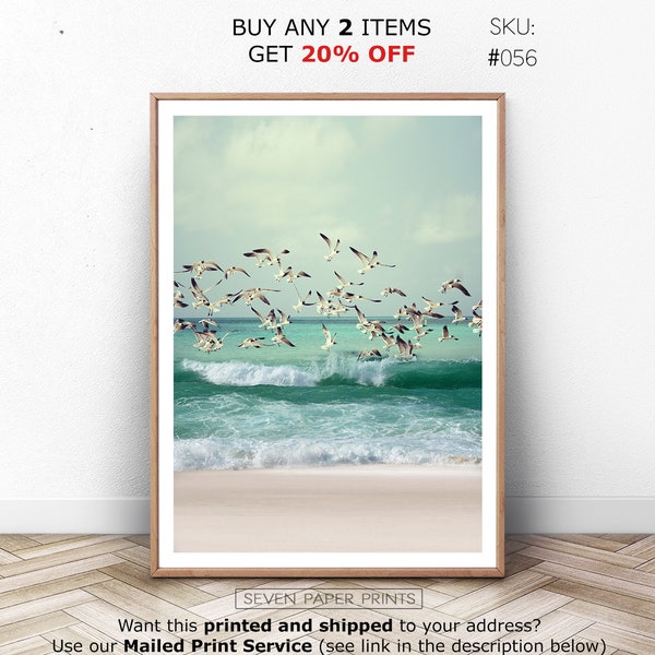 Coastal Print, Beach Photography, Ocean Wall Art, Green Water, Waves Decor, Ocean Download, Sea Photo, Beach Coastal Decor, Printable Poster