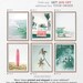 Coastal Wall Art Set of 6 Prints with Pink Surfboard, Retro Van, Pastel Lifeguard. Summer California Beach Palm Photo. Tropical Ocean Poster