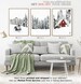 Winter Wonderland Printable Set of 3 Piece. Christmas Gallery Wall Art Prints. Nature Photography of Cabin, Reindeer and Snowy Forest Trees 