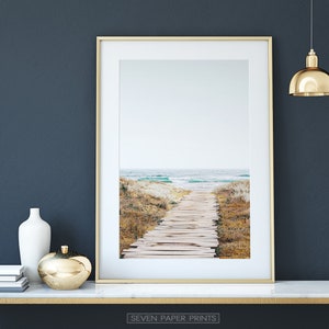 Coastal Beach Print, Ocean Wall Art, Pastel Sea Photo, Digital Wave Poster, Large Landscape, Beach Path, Printable Home Decor, Ocean Nature image 4
