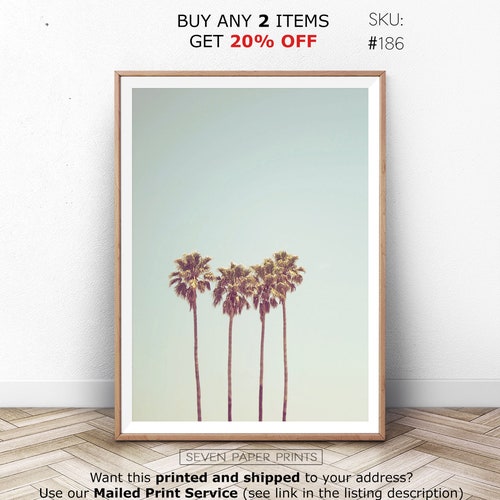 View of Palm Wall Art Coastal Tree Modern Print Summer Beach - Etsy