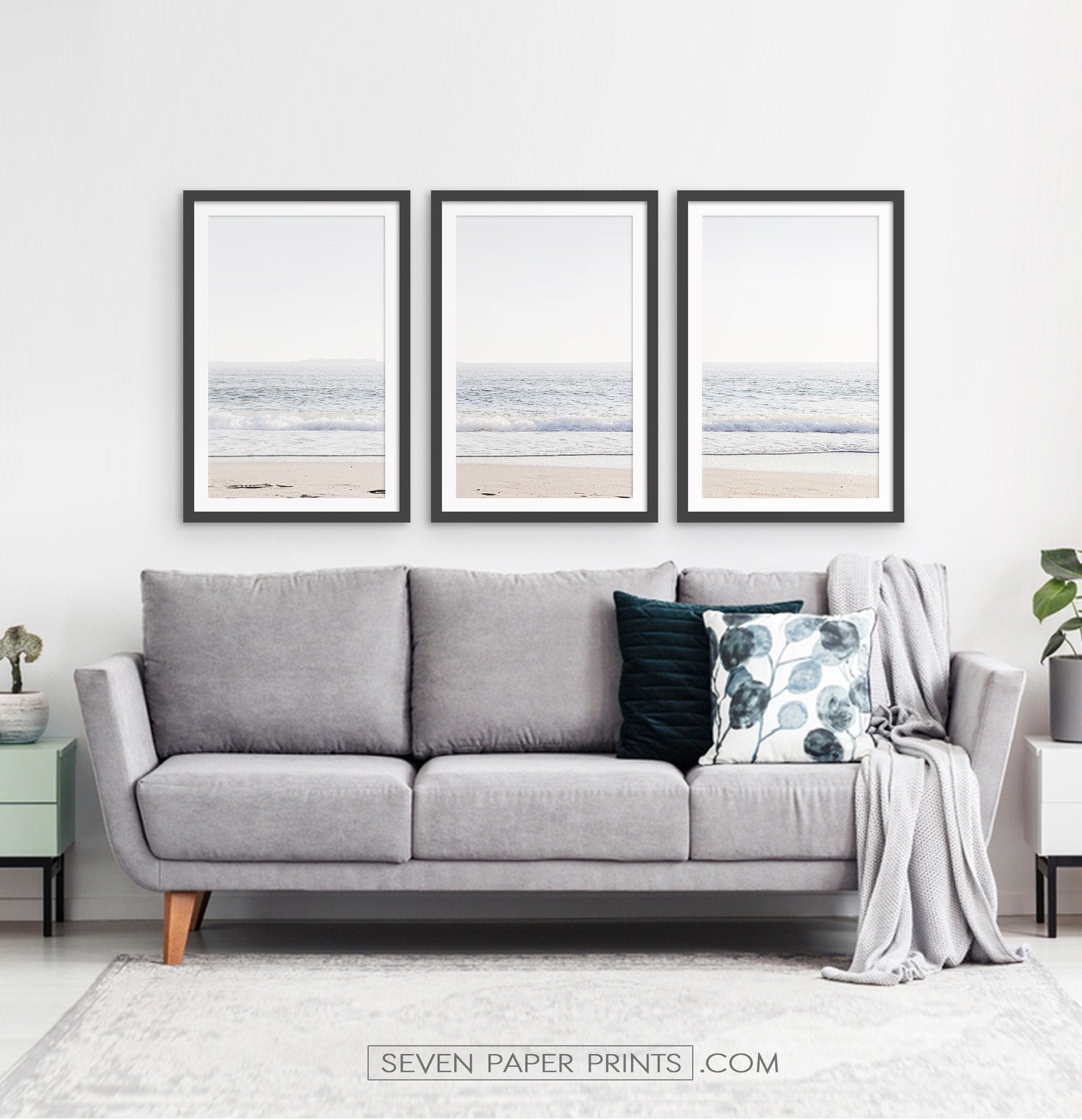 Large Framed Coastal Set of 3 Prints Framed Beach House Etsy