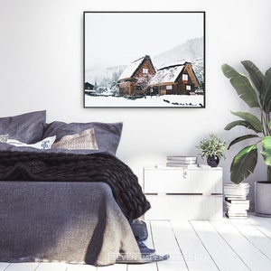 Winter Printable 5 Piece Holiday Decor. Christmas Wall Art Set. Cabins ...