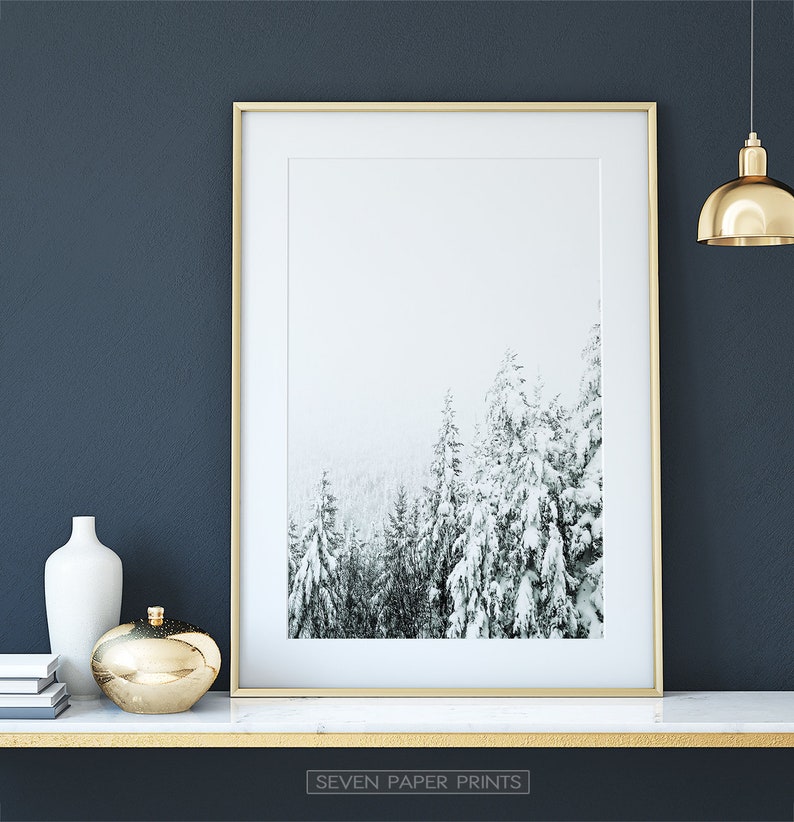 Winter Landscape Wall Art Snowy Forest Photo Printed and Etsy