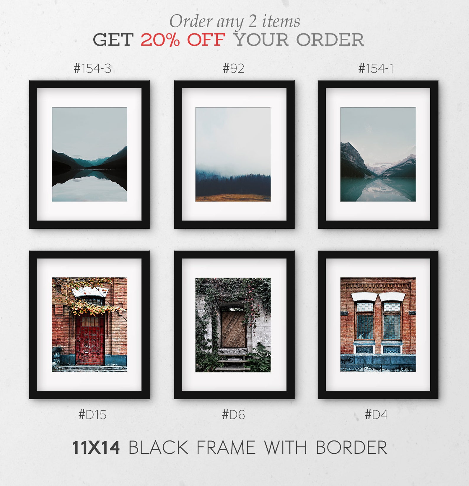 Custom Framed Wall Art Black or