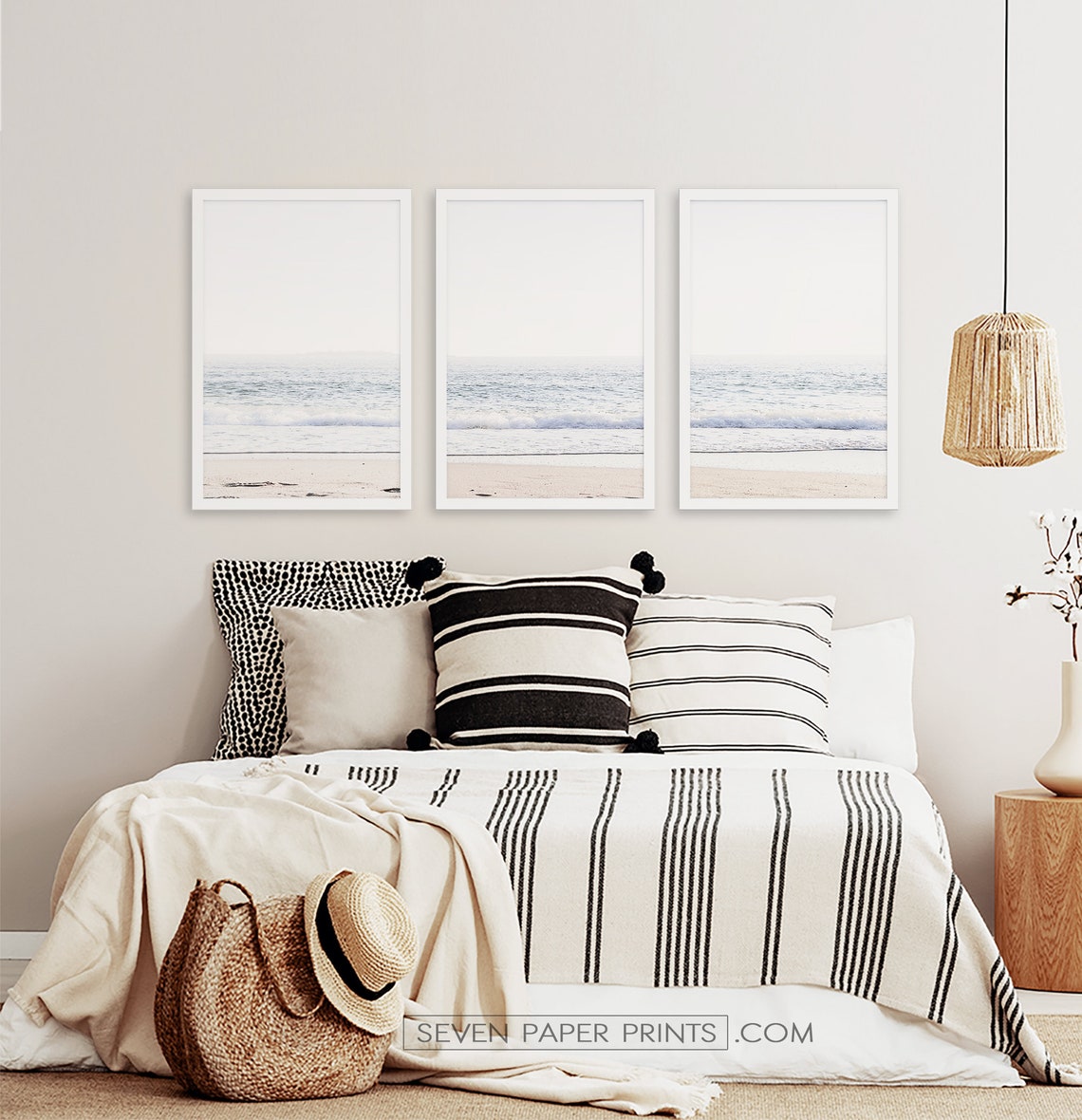 Large Framed Coastal Set of 3 Prints Framed Beach House Etsy