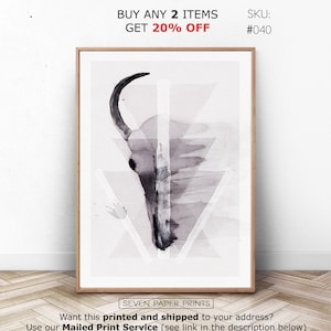 Boho Skull Print Boho Printable Art Boho Wall Art (Instant Download) - Etsy