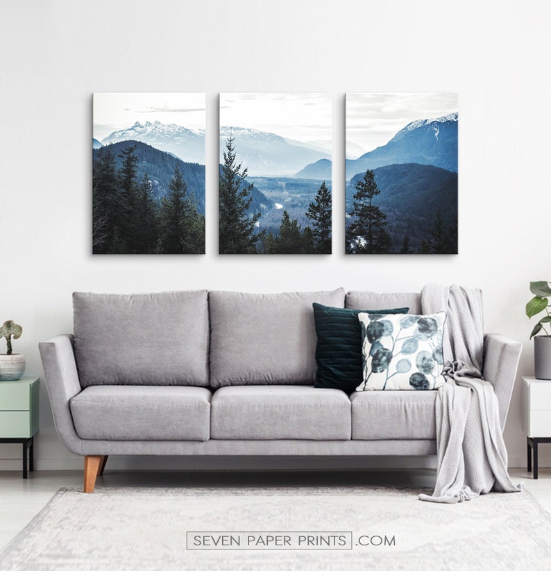 Mountain Canvas Wall Art Set Of 3 Prints Nature Photography Etsy