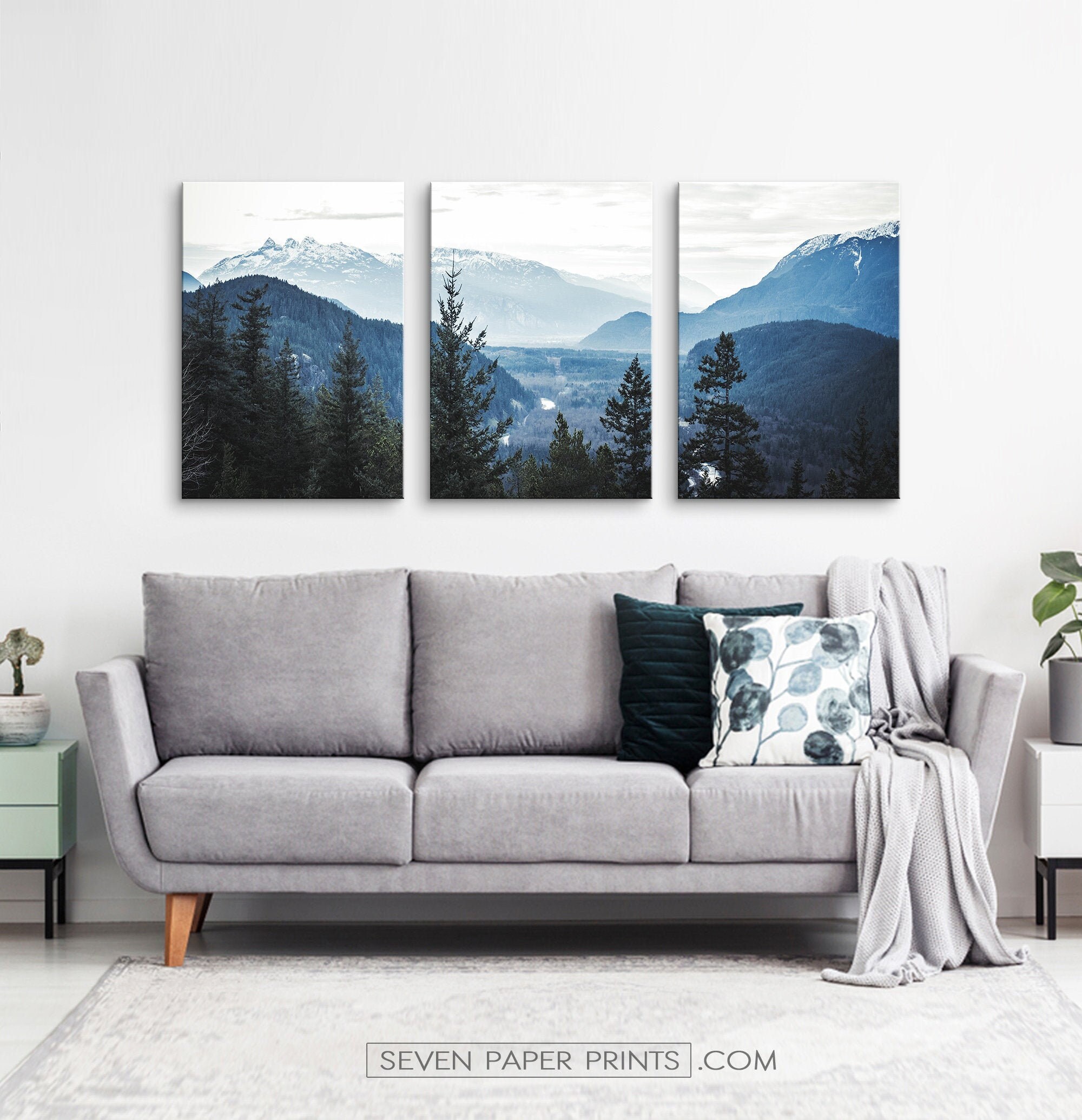 Mountain Canvas Wall Art Set Of 3 Prints Nature Photography Etsy