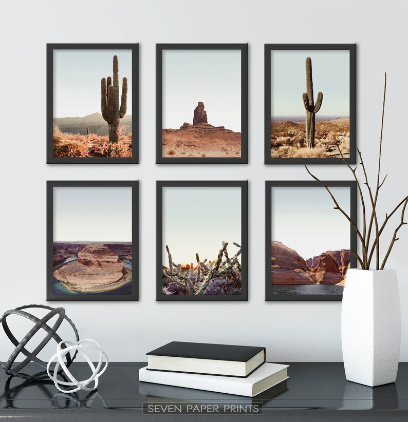 Southwestern Arizona Desert Wall Art Framed Set of 6 Prints Etsy