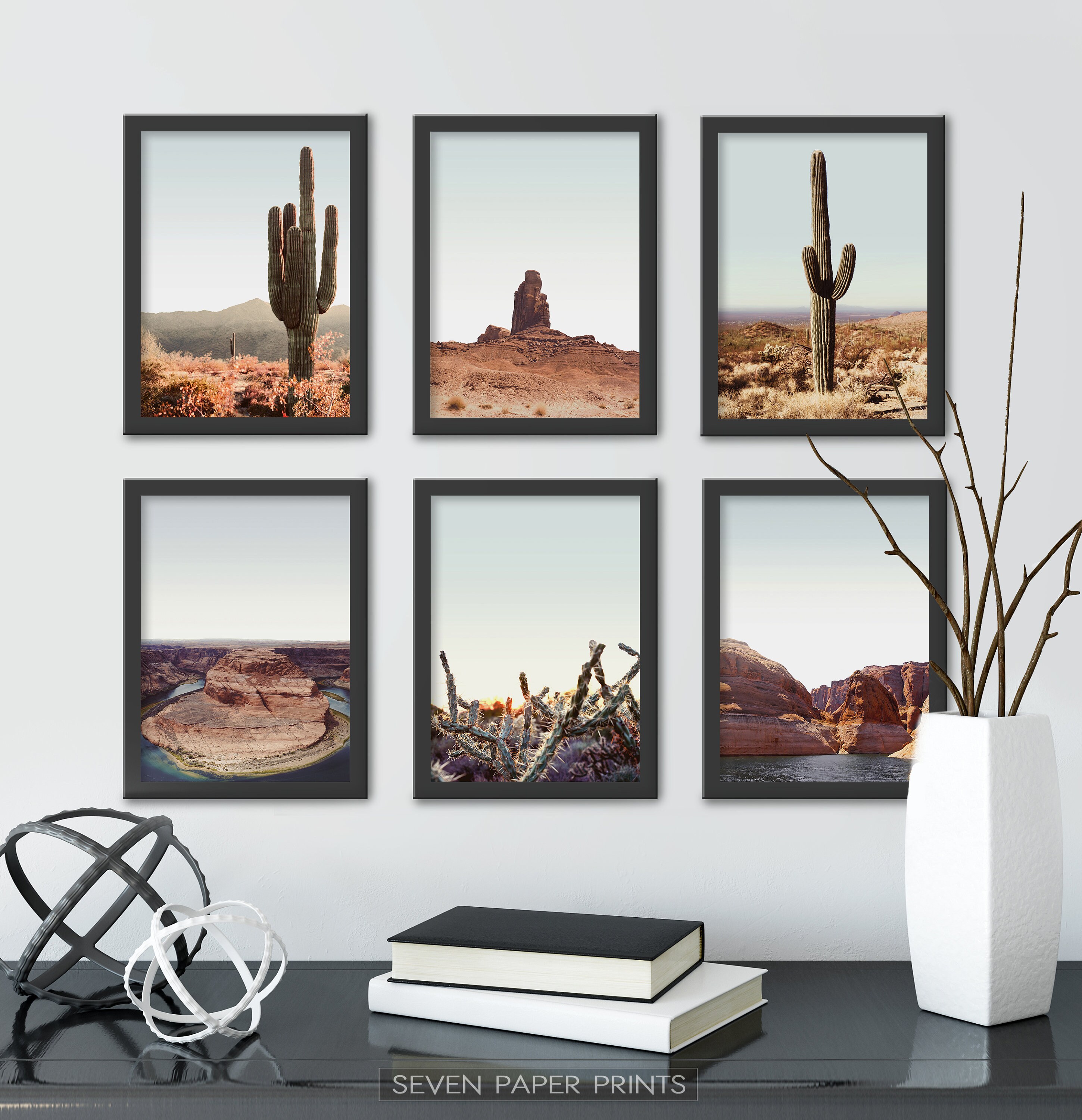 Southwestern Arizona Desert Wall Art Framed Set of 6 Prints Etsy