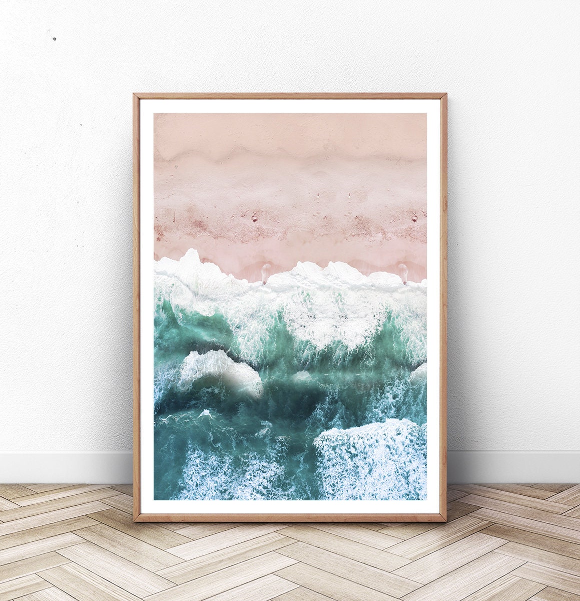 Pink Beach Decor Coastal Poster Aerial Beach Photography - Etsy Australia