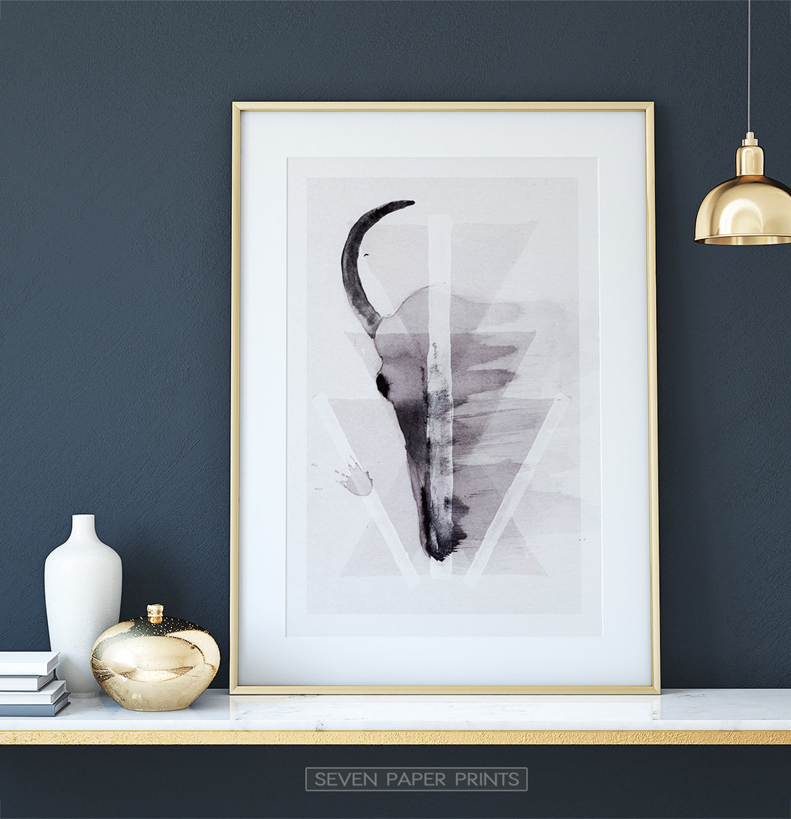Boho Skull Print Boho Printable Art Boho Wall Art Tribal | Etsy