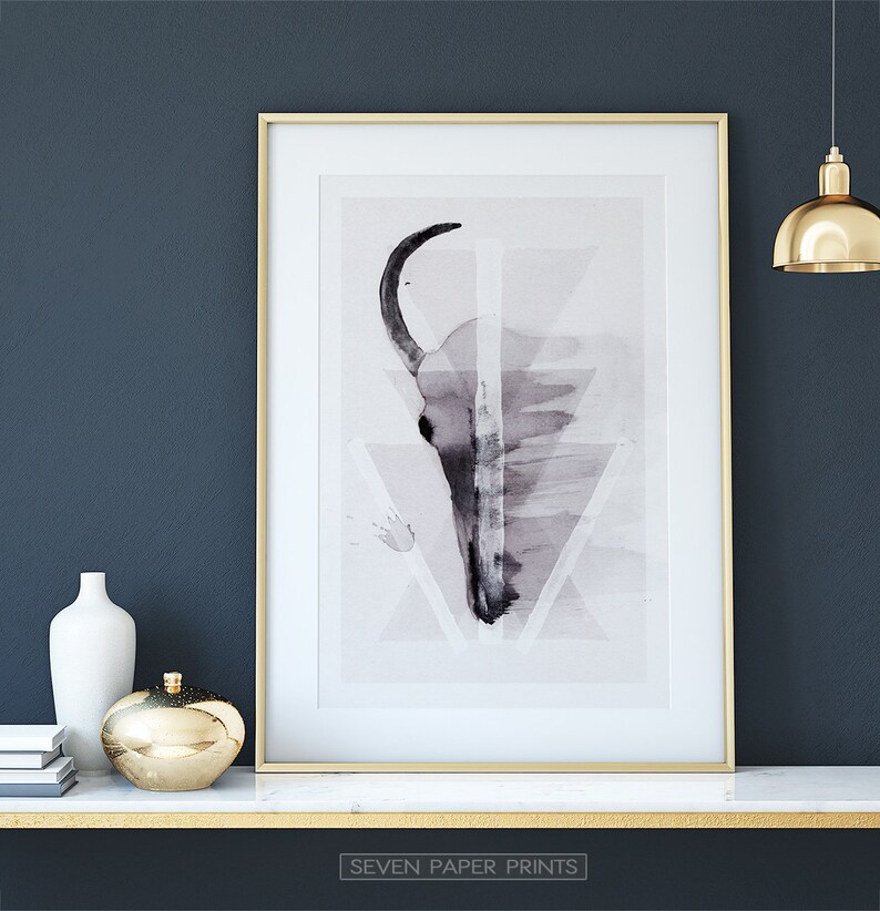 Boho Skull Print Boho Printable Art Boho Wall Art Tribal - Etsy