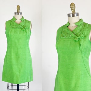 1960s Cocktail Dress - 60s Party Dress - Micro Mini Dress - Size Medium