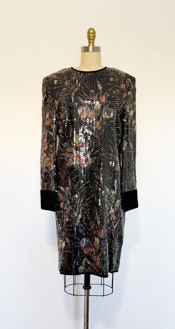 1980s Dress / 1980s Cocktail Dress / 1980s Party Dress / Size XL View 2