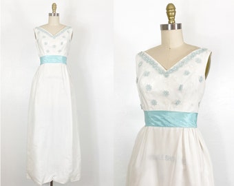 1960s Gown - 1960s Organdy Gown - 1960s Ball Gown - Size Small