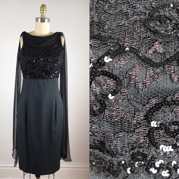 black formal shift dress