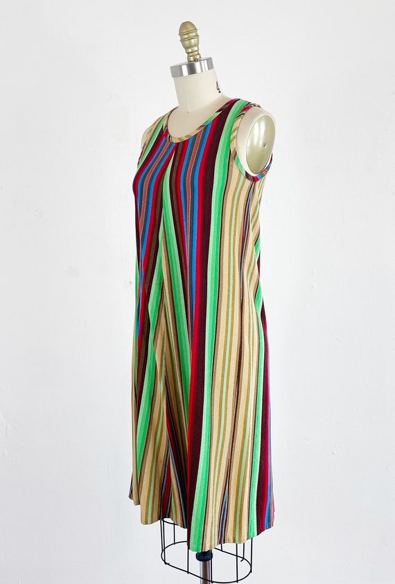1960s Scooter Dress - Striped Dress - 60s Shift D… - image 5