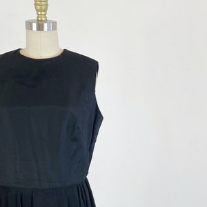 1960s party dress / black dress / pleated chiffon dress / Size Medium image 3