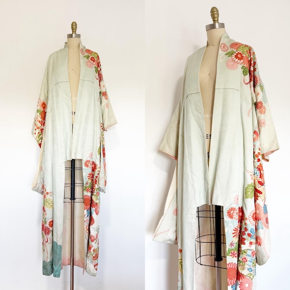 Vintage Japanese Kimono - Vintage Kimono - Floral Kimono - Unisex Kimono