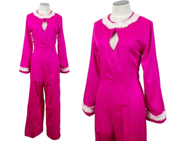 1960s Jumpsuit - Vintage Jumpsuit - Pink Jumpsuit 