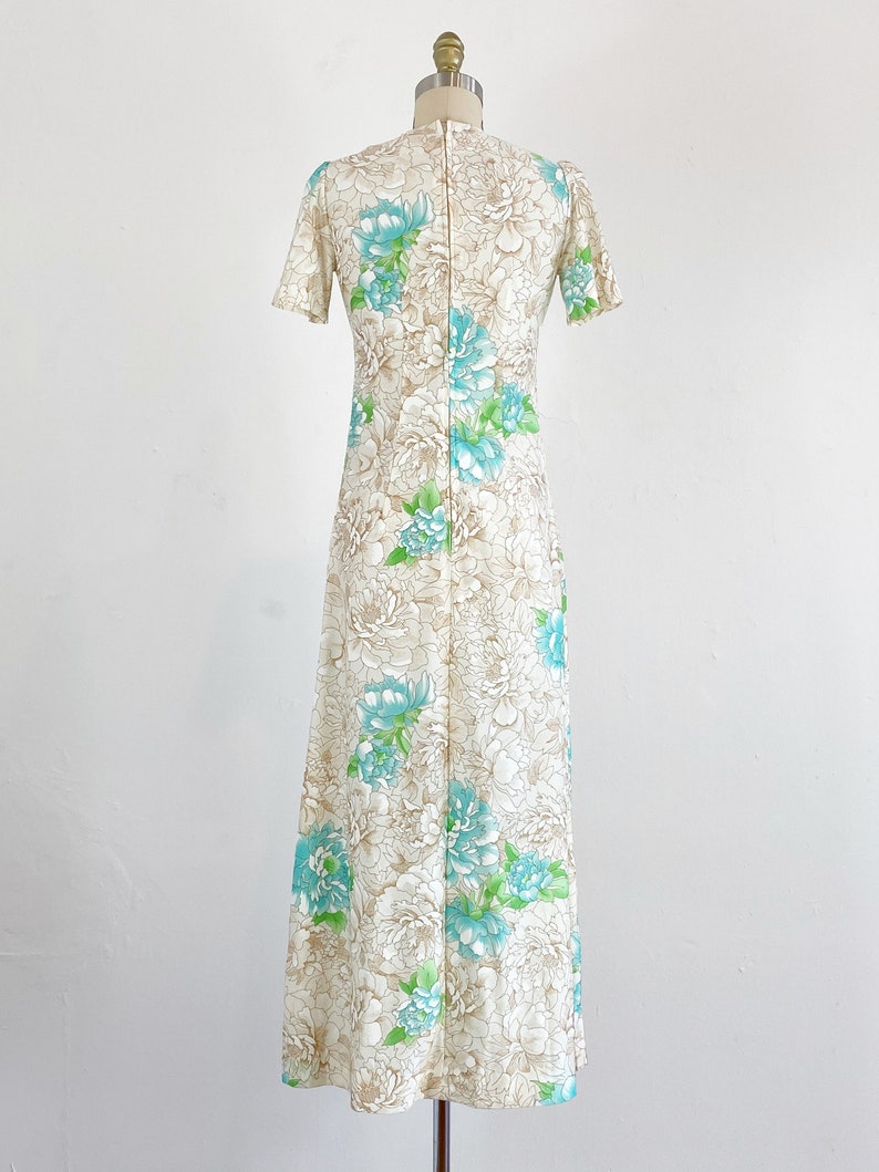 Bohemian Dress Bias Cut Floral Dress 1970s Floral Dress Size Medium