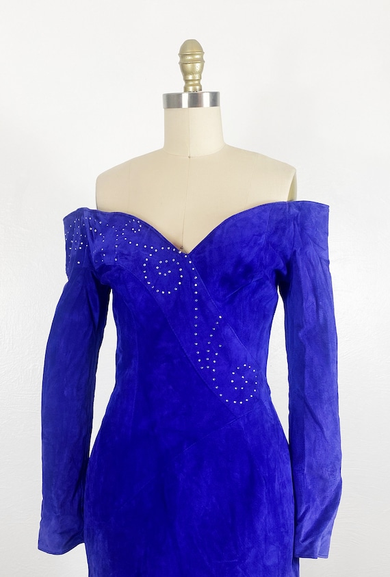 1980s Dress - 1980s Suede Dress - 1980s Mini Dres… - image 6
