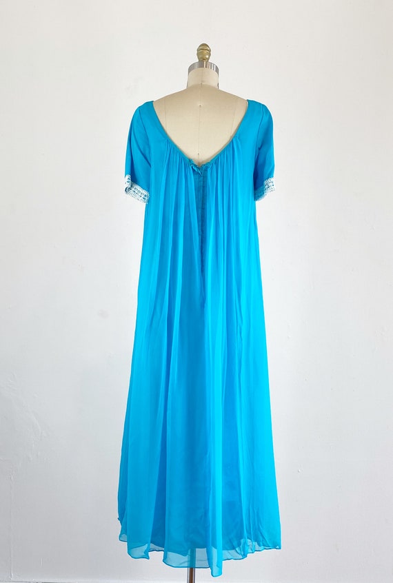 1960s Chiffon Gown - Turquoise Chiffon Gown - Eve… - image 4