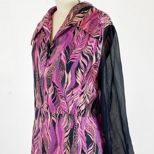 1970s disco dress / studio 54 dress / abstract dress/ Size Large image 5