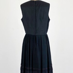 1960s party dress / black dress / pleated chiffon dress / Size Medium image 5