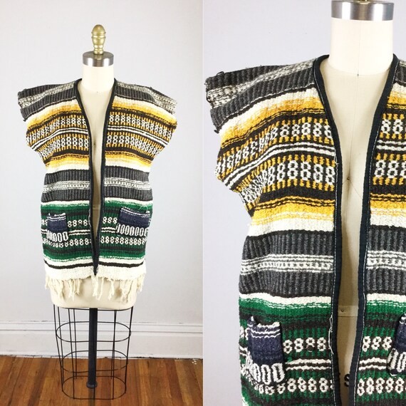 1970s serape poncho // Mexican poncho