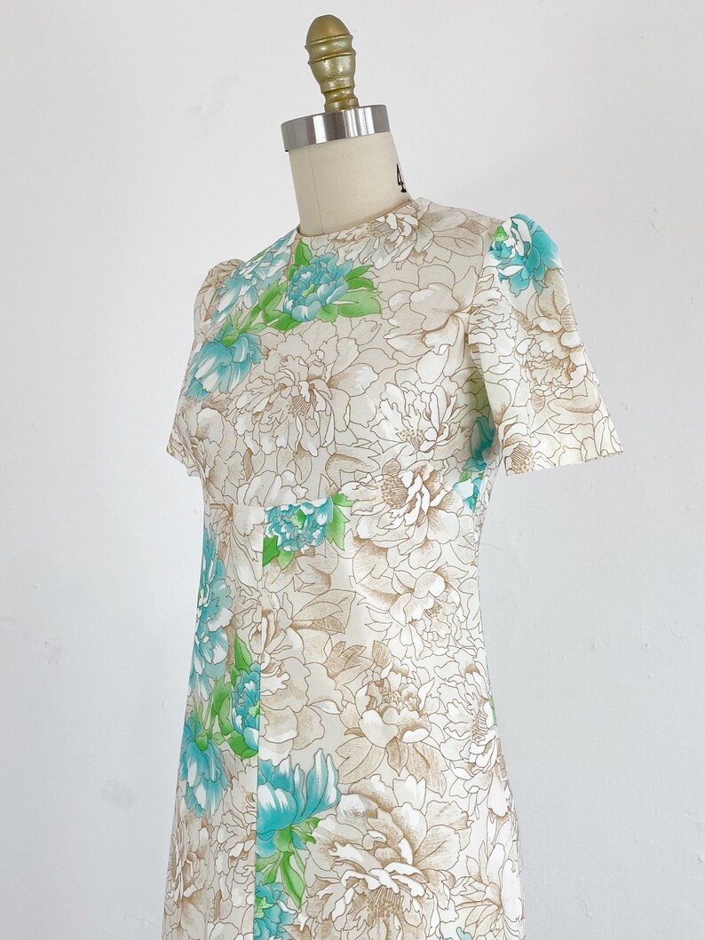 Bohemian Dress Bias Cut Floral Dress 1970s Floral Dress Size Medium