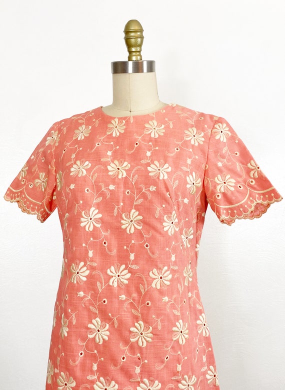 1960s Eyelet Dress - 1960s Floral Dress - 1960s D… - image 7