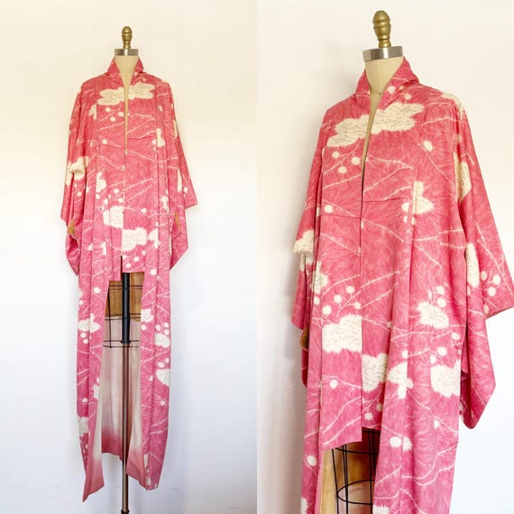 Vintage Japanese Kimono - Vintage Kimono - Floral Kimono - Unisex Kimono