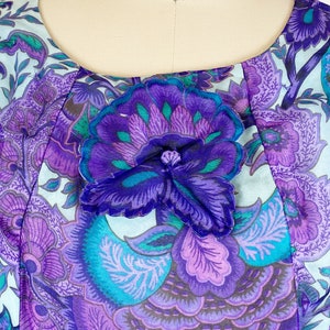 1960s Floral Paisley Dress / Shift Dress / Mod Dress / Size Medium Large image 4